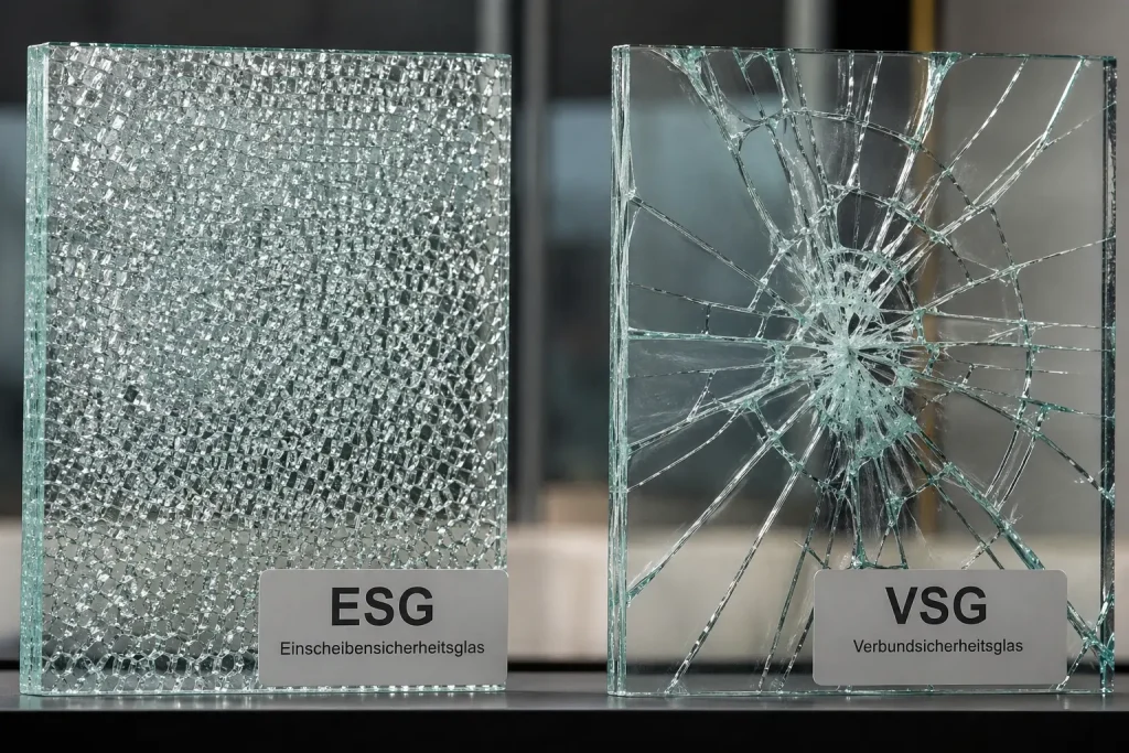 ESG Glas im Vergleich zu VSG und Isolierglas im Bau